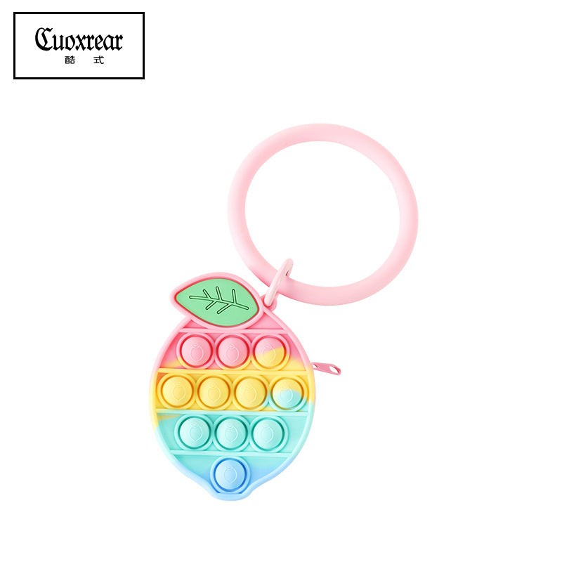 Wholesale Press Cute Zipper Decompression Tool Mini Silica gel Keychains